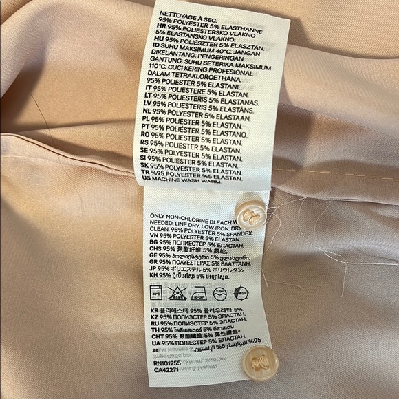 NWOT Soft Pink Satin Effect Button-Up Blouse, Size L - Picture 6 of 7